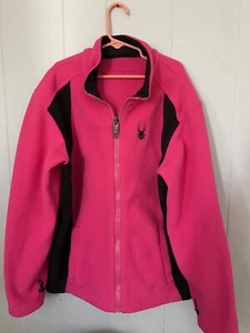 Vtg Spyder Bright Neon and Black Full Zip Fleece Jacket Size Youth 14 2009 - Picture 1 of 10