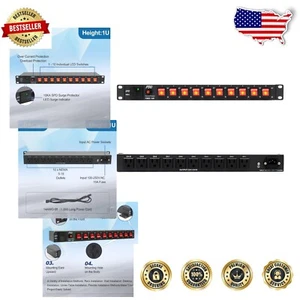 Hassle-Free Power Management: 1U PDU with Surge Protection & Individual Switches - Picture 1 of 8