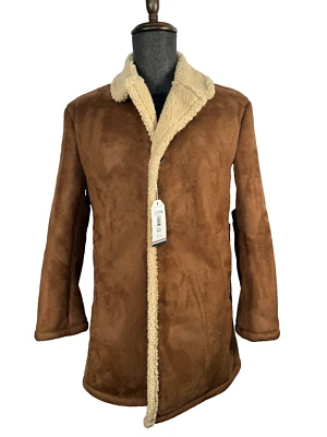 NUEVO BEN SHERMAN Hombres Marrón SHERPA Gamuza Chaquetón Abrigo Chaqueta TALLA 'S' Foto 1 de 4