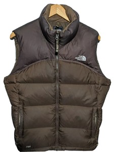 brown north face vest