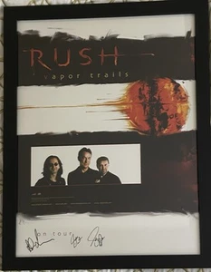 Rush Signed Vapor Trails Poster Alex Lifeson Neil Peart Geddy Lee Autograph COA - Picture 1 of 5