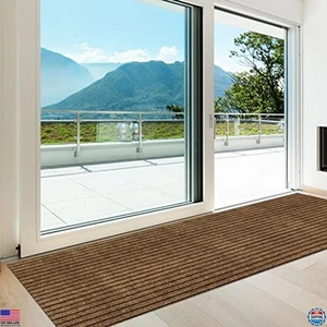 Alfombra de corredor de pasillo personalizada Heyroll 2' x 6' - antideslizante, impermeable, lavable marrón - Imagen 1 de 6