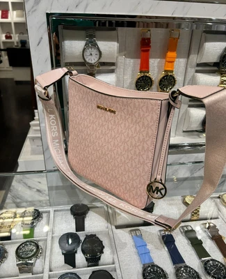 Bolso Bandolera Pequeño Michael Kors Jet Set Logo MK Cartera PVC Bolso de Mano Polvo Rubor Foto 1 de 4