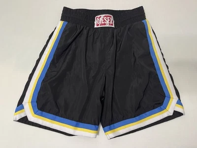 Pantalones Cortos de Boxeo/Natación Diesel Para Hombre Talla Grande Negros Rayas Raras Malla Forrados Foto 1 de 4