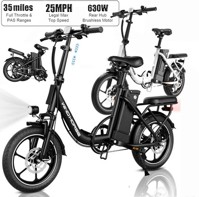 630W Motor 35 Miles 2 Seat Electric Bike 36V 8Ah Foldable E-Bike Campus Commuter - Image 1 of 4
