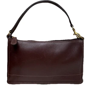 Coach Handbag Bleeker Demi Bag Baguette Pouch Mahogany Leather Mini Zip # 9311 - Picture 1 of 12