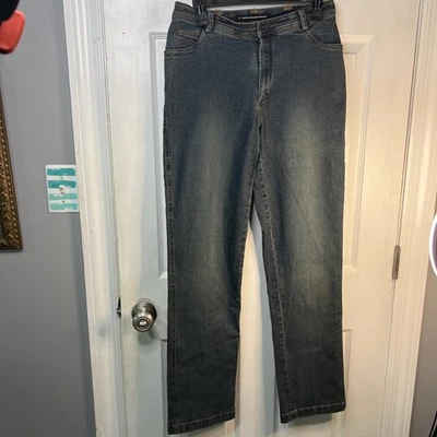 Company Ellen Tracy 深色水洗牛仔裤 6 码,休闲工作服 二手状况完好 — 第 1/4 张图片