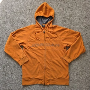 Sudadera con Capucha Jordan Jumpman De Colección Para Hombres L Naranja Cremallera Completa Deletrear Logo - Imagen 1 de 20