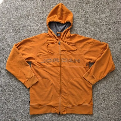 Sudadera con Capucha Jordan Jumpman De Colección Para Hombres L Naranja Cremallera Completa Deletrear Logo Foto 1 de 4