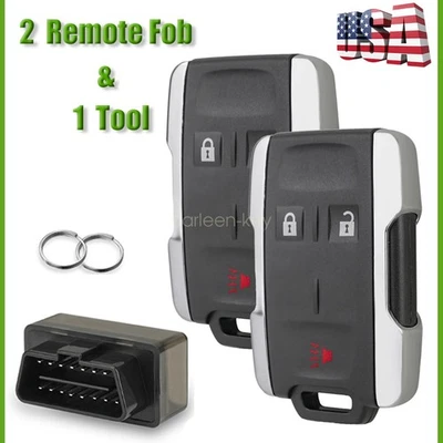 2 Replacement For Chevrolet Silverado GMC Remote Key Fob 3 Button With Tool Kit - Image 1 of 4