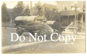 HIBBING MN - WATER SPRAY TRUCK - ca1912 RPPC - Extremely RARE Subject - Picture 1 of 2