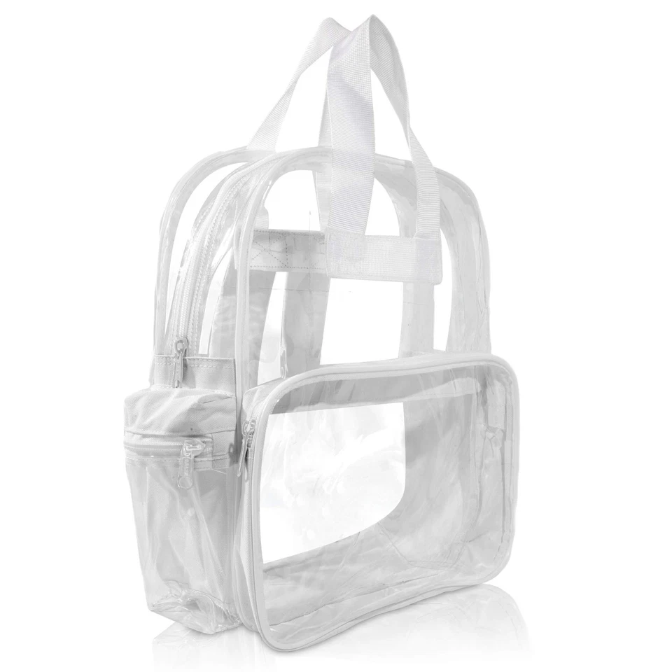 DALIX Clear Backpack Bags Smooth Plastic White