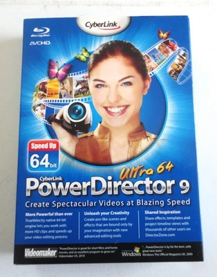 New Cyberlink Ultra 64 Power Director 9 Blu-Ray Disc Videomaker 884799000805 - Image 1 of 4