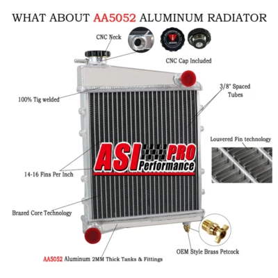 Radiator Aluminum 40MM Suits 67-91 AUSTIN/ROVER MINI COOPER MORRIS ALL MODELS MT - image 1 of 4
