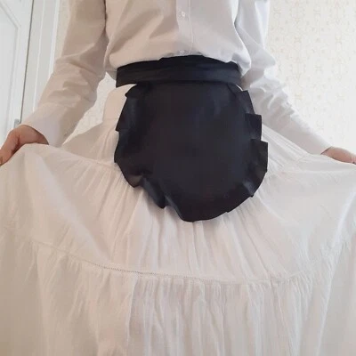 Small black satin apron pinny French Maid Victorian fairy tale fancy dress - Image 1 of 4