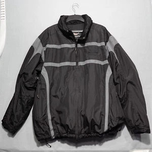 Harley-Davidson Jacket Men's 3XL Black 100% Polyester Winter Coat Full Zip - Picture 1 of 13