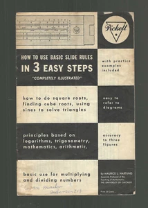 Folleto de reglas deslizantes Pickett años 60 básico cómo usar 3 pasos trig Maurice Hartung - Imagen 1 de 2