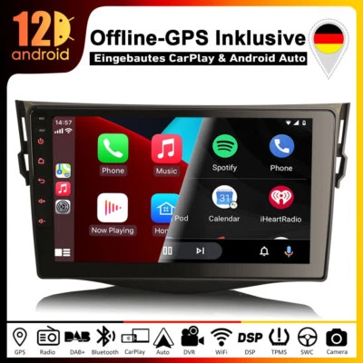 64GB 8-Kern CarPlay Autoradio GPS DAB+ BT OBD 4G WiFi SWC für Toyota RAV 4 III - Bild 1 von 4
