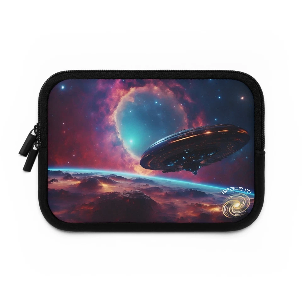 Spaceship Laptop Sleeve - Protective Case for MacBook, Dell, HP, School - Image 1 of 1
