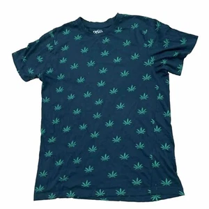 EIGHTY Eight Brand T Shirt Men M Green Weed Leaf Print Marijuana Graphic Tee AOP - Picture 1 of 11