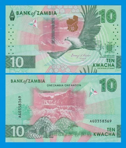 Zambia 10 Kwacha P 62 New 2024 (2025) UNC - Picture 1 of 1