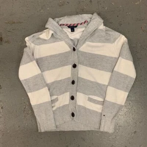 Vintage Tommy Hilfiger Knitted Cardigan; Striped Patterned Sweater- Women Medium - Picture 1 of 4