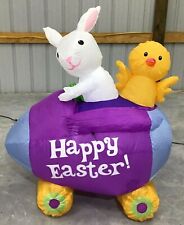 4ft Gemmy Airblown Inflatable Prototype Easter Bunny in Egg Car #44075E