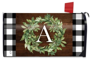 Wreath Monogram Letter A Mailbox Cover Everyday Standard Briarwood Lane - Picture 1 of 5