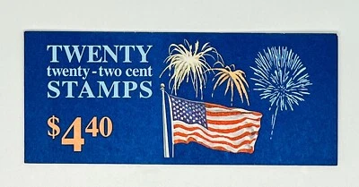 1987 US Scott #2276a BK156 Old Glory with Fireworks 22c Booklet of 20 - MNH - Image 1 of 2