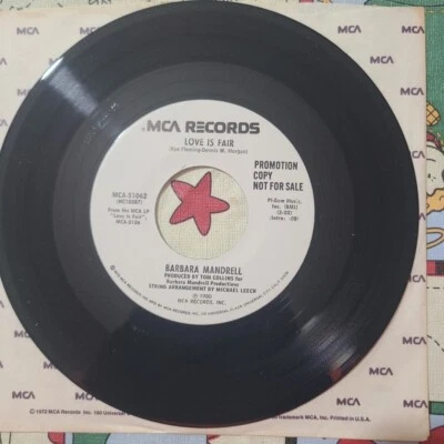 Barbara Mandrell Love Is Fair/ Sometime, Somewhere, Somehow MCA Promo 45 Record Foto 1 de 4