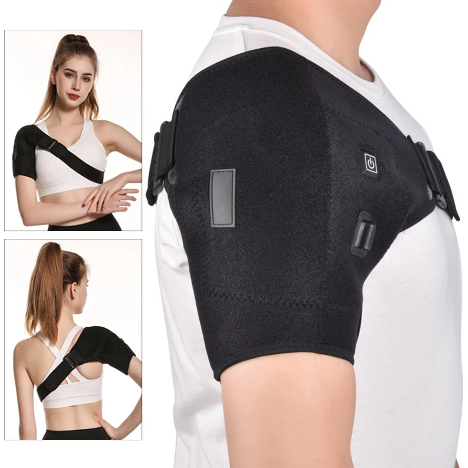 USB Heated Shoulder Support Arm Wrap Brace Heating Pad For Pain Relief 45-65℃ UK