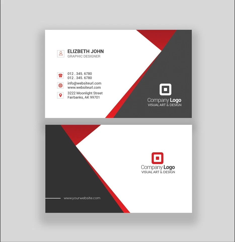 Business Card Design Template For Company, Organization and Business - Image 1 of 1
