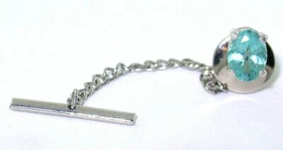 Tachuela de plata esterlina 8x6 ovalada verde azul apatita piedra preciosa ESTT246 Foto 1 de 2