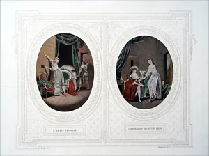 L'AMANT FAVORISÉ & COMPARAISON des PETITS PIEDS -Planche en couleur GRAND FORMAT - Imagen 1 de 3
