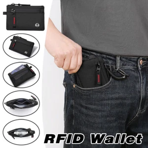 RFID Protected Travel Wallet Purse with Zipped Coin ID Card Holder Pocket - Picture 1 of 15