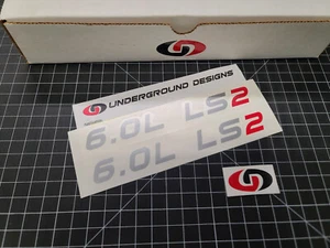6.0L LS2 Decals (2pk) Racing Hood Stickers 05-07 Corvette 06 GTO 06-09 TBSS SSR - Picture 1 of 10