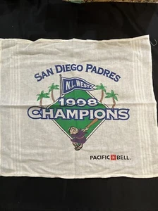 Vintage San Diego Padres 1998 NL West Champions MLB Baseball Towel RARE As Pics - Picture 1 of 8