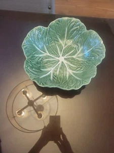 Bordallo Pinheiro Cabbage Green 11" Round Vegetable Bowl Portugal - Picture 1 of 8
