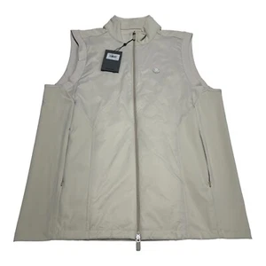 NWT Men's G/FORE Golf Vest Full Zip Sleeveless Cream Colored Stretch Size L - Picture 1 of 7