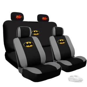 For Toyota Batman Deluxe Car Seat Covers and Classic POW Logo Headrest Covers - Foto 1 di 7