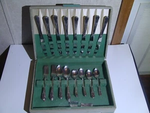 Juego de 30 PIEZAS de colección Oneida placa de plata jazmín con estuche - Imagen 1 de 7