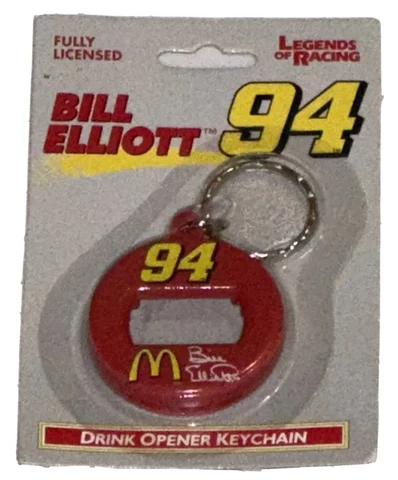 Atlas Legends Of Racing Bill Elliott #94 Drink Opener Keychain New  1997 Cover