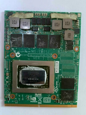 MSI GT60 GT70 NVIDIA GTX 570M GTX 670M 1.5GB DDR5 MS-1W051 VER:1.1 VIDEO CARD - Image 1 of 3