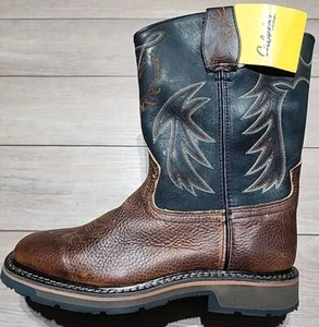 Cabela's Men's Pinedale XT Deer Skull Size 9M Western Square Toe Leather Boots - Imagen 1 de 10
