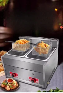 Gasfritteuse Ölfritteuse Friteuse Gewerbe Einzylinder Doppelzylinder Topf - Bild 1 von 12