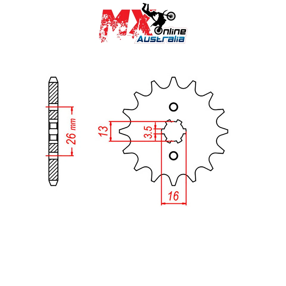 MTX Front Sprocket 15T Yamaha GT80 1973-1980 10-257-15 - Image 1 of 1