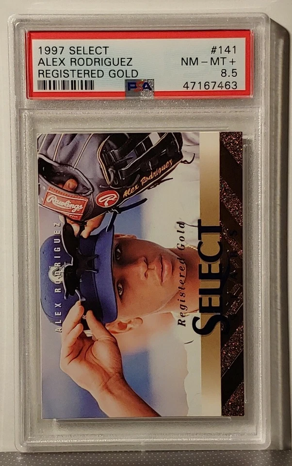 1997 Pinnacle Select Stars Registered Gold Alex Rodriguez PSA 8.5 NM-MT+ - Image 1 of 4
