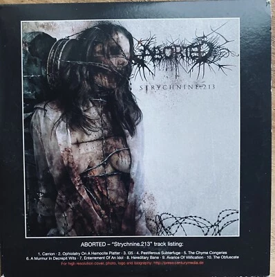Aborted “Strychnine.213” RARE Promo -NEW- Cannibal Corpse Carcass Benighted - Bild 1 von 3