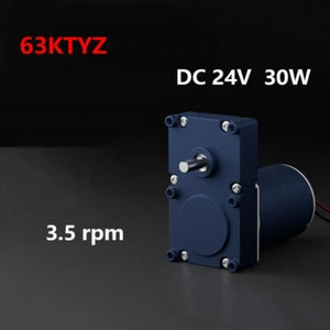 Motor de reducción de CC de 1 pieza 24V 30W 3,5 rpm motor eléctrico de engranaje de alto par 63KTYZ - Imagen 1 de 4