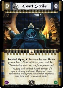 Legend of the Five RIngs L5R CCG AM Aftermath Court Scribe - Picture 1 of 1